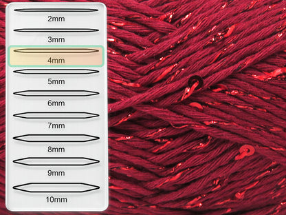 Natural Cotton Paillette Burgundy fnt2-84590