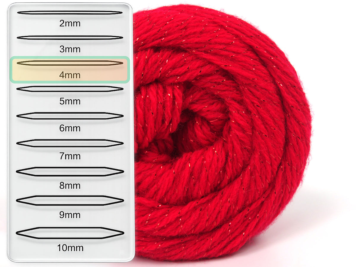 Ice Yarns Merino Glitz – Red – 20% Merino Wool, 75% Premium Acrylic, 5% Metallic Lurex