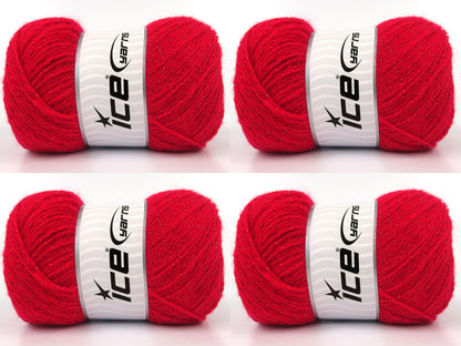 Ice Yarns Merino Glitz – Red – 20% Merino Wool, 75% Premium Acrylic, 5% Metallic Lurex