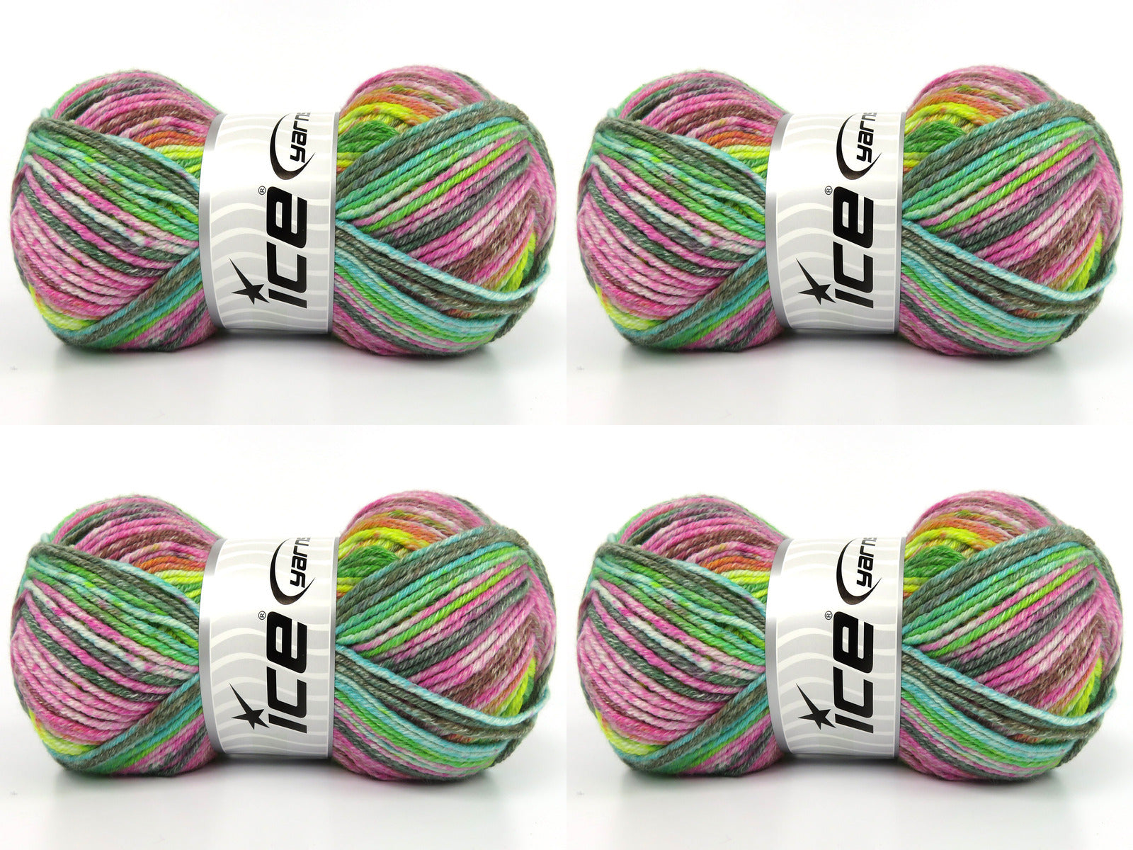 Cottonac Spray Green Shades, Pink, Grey, Yellow, Orange fnt2-84634