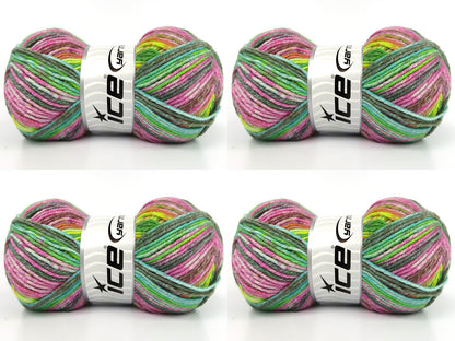Cottonac Spray Green Shades, Pink, Grey, Yellow, Orange fnt2-84634