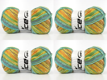 Cottonac Spray Green, Orange, Yellow, Brown, Turquoise  fnt2-84667