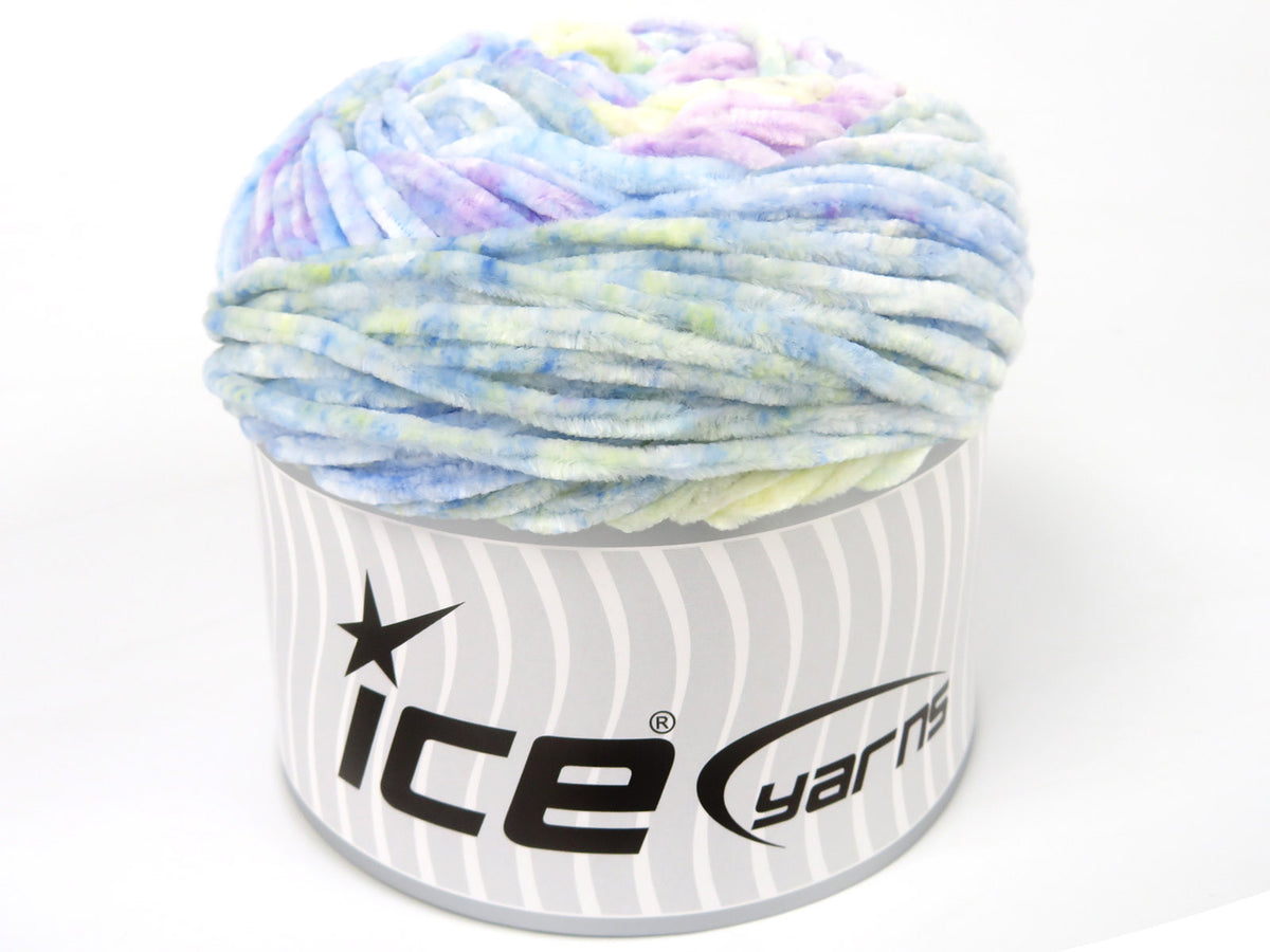 Chenille Splash Light Yellow, Light Blue, Light Green, Light Lilac fnt2-84880