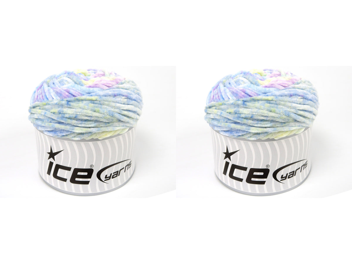Chenille Splash Light Yellow, Light Blue, Light Green, Light Lilac fnt2-84880