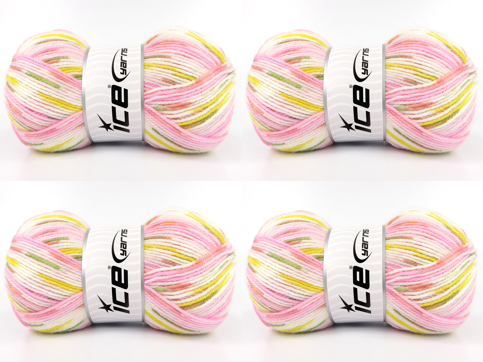 Print Baby Pink Shades, Yellow, Green, Brown, White fnt2-84910