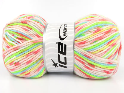 Print Baby Neon Green, Salmon Shades, Turquoise, Light Pink fnt2-84912