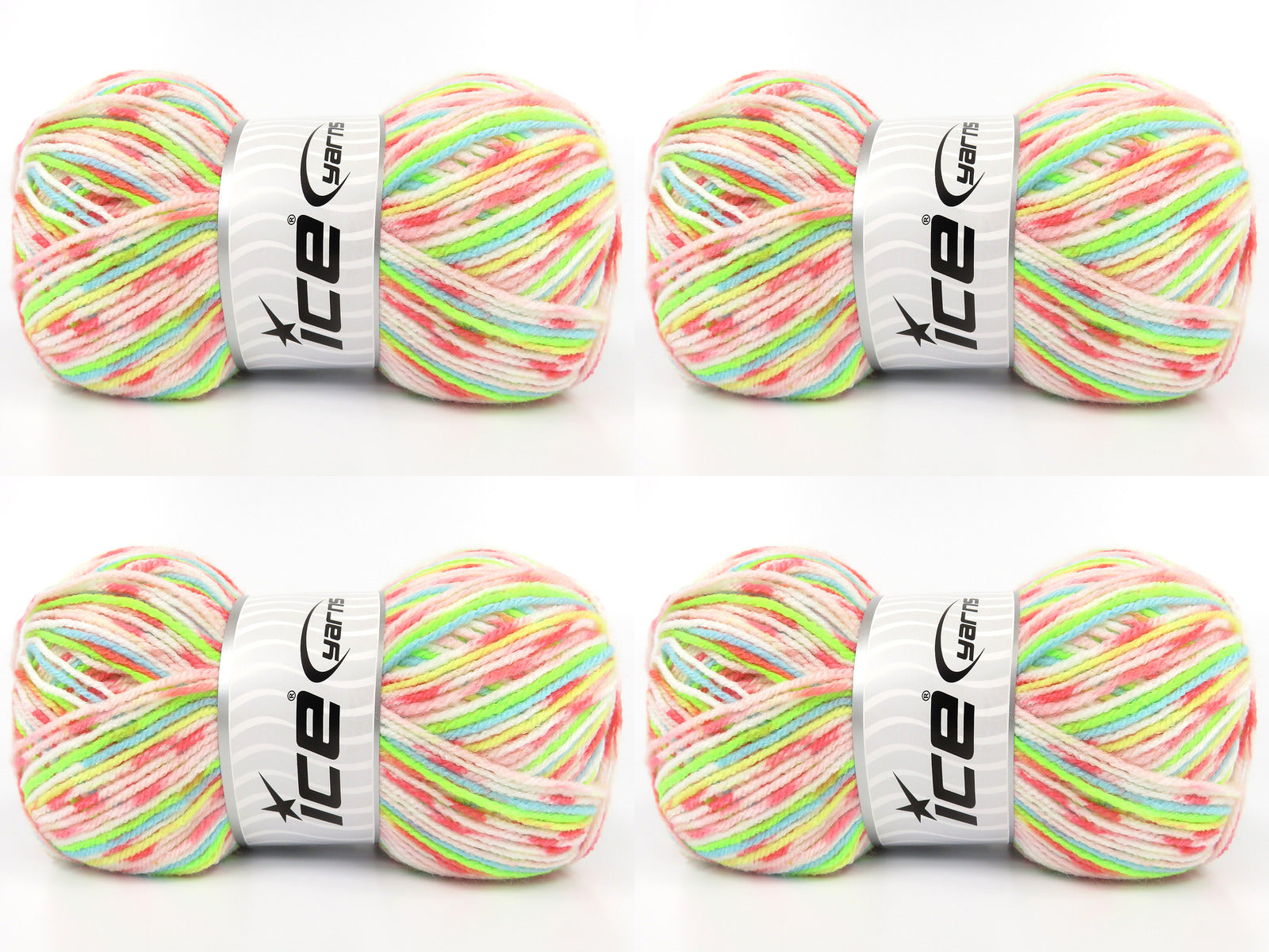 Print Baby Neon Green, Salmon Shades, Turquoise, Light Pink fnt2-84912
