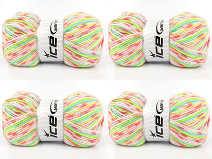 Print Baby Neon Green, Salmon Shades, Turquoise, Light Pink fnt2-84912