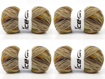 Sock Design Brown Shades, Blue, Gold Shades, Green fnt2-84938
