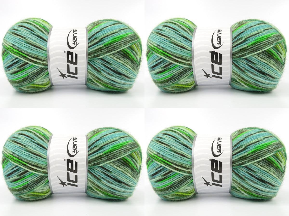 Sock Design Green shades, Brown Shades, Turquoise Shades fnt2-84942