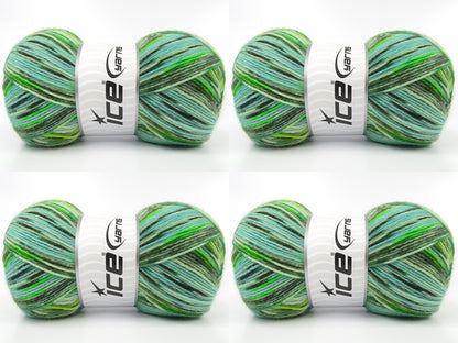 Sock Design Green shades, Brown Shades, Turquoise Shades fnt2-84942