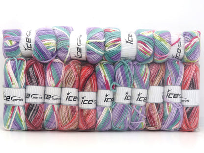 Bulky Self Striping Yarns Mixed Lot fnt2-84994