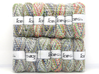 Bulky Self Striping Yarns Mixed Lot fnt2-84998