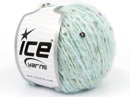 Mohair Wool Paillette Water Green fnt2-85058