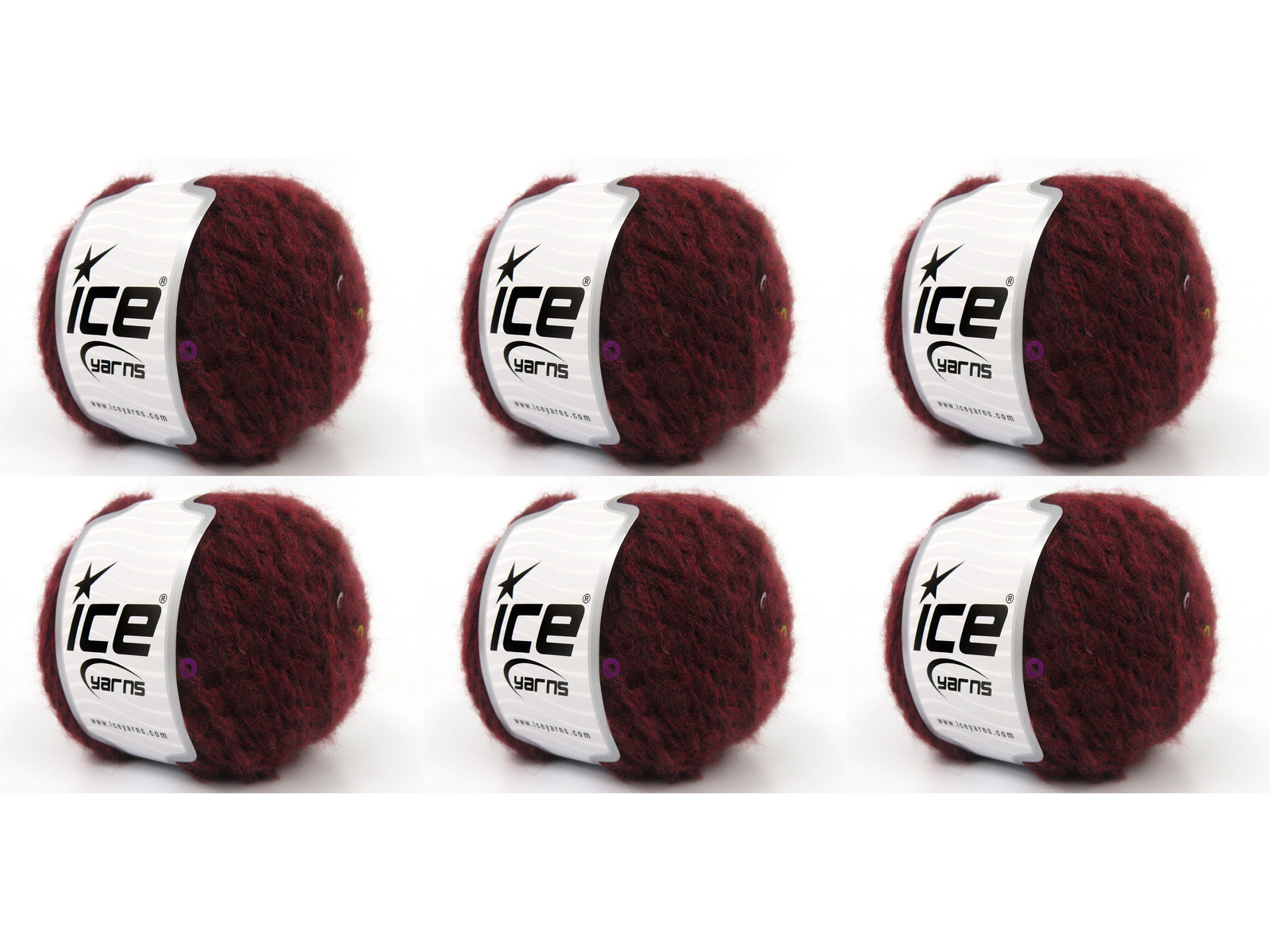 Mohair Wool Paillette Burgundy fnt2-85061