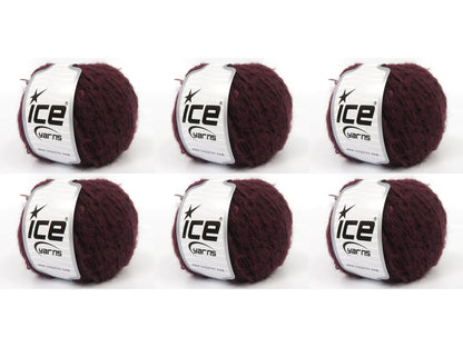 Mohair Wool Paillette Maroon fnt2-85062