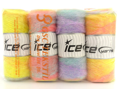 Mohair Roll Mint Green, Yellow, Light Salmon, Lilac fnt2-85065