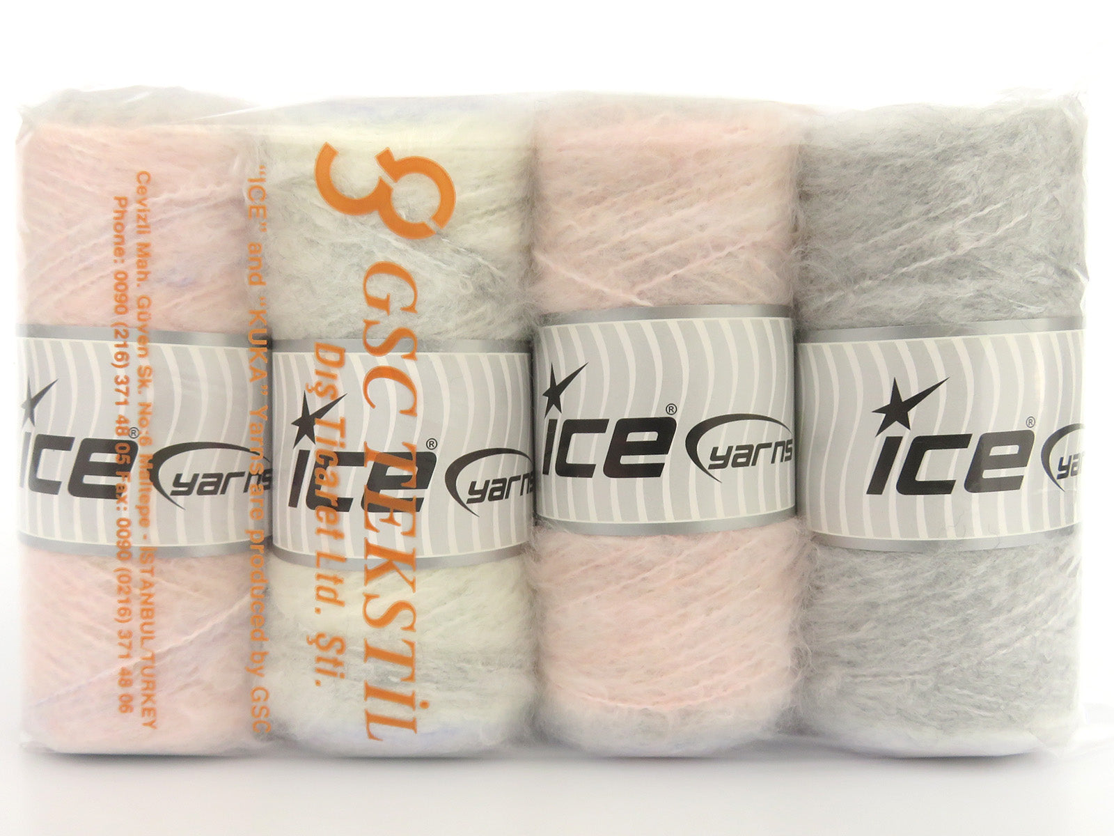 Mohair Roll Ecru, Light Grey, Light Pink, Light Blue fnt2-85068