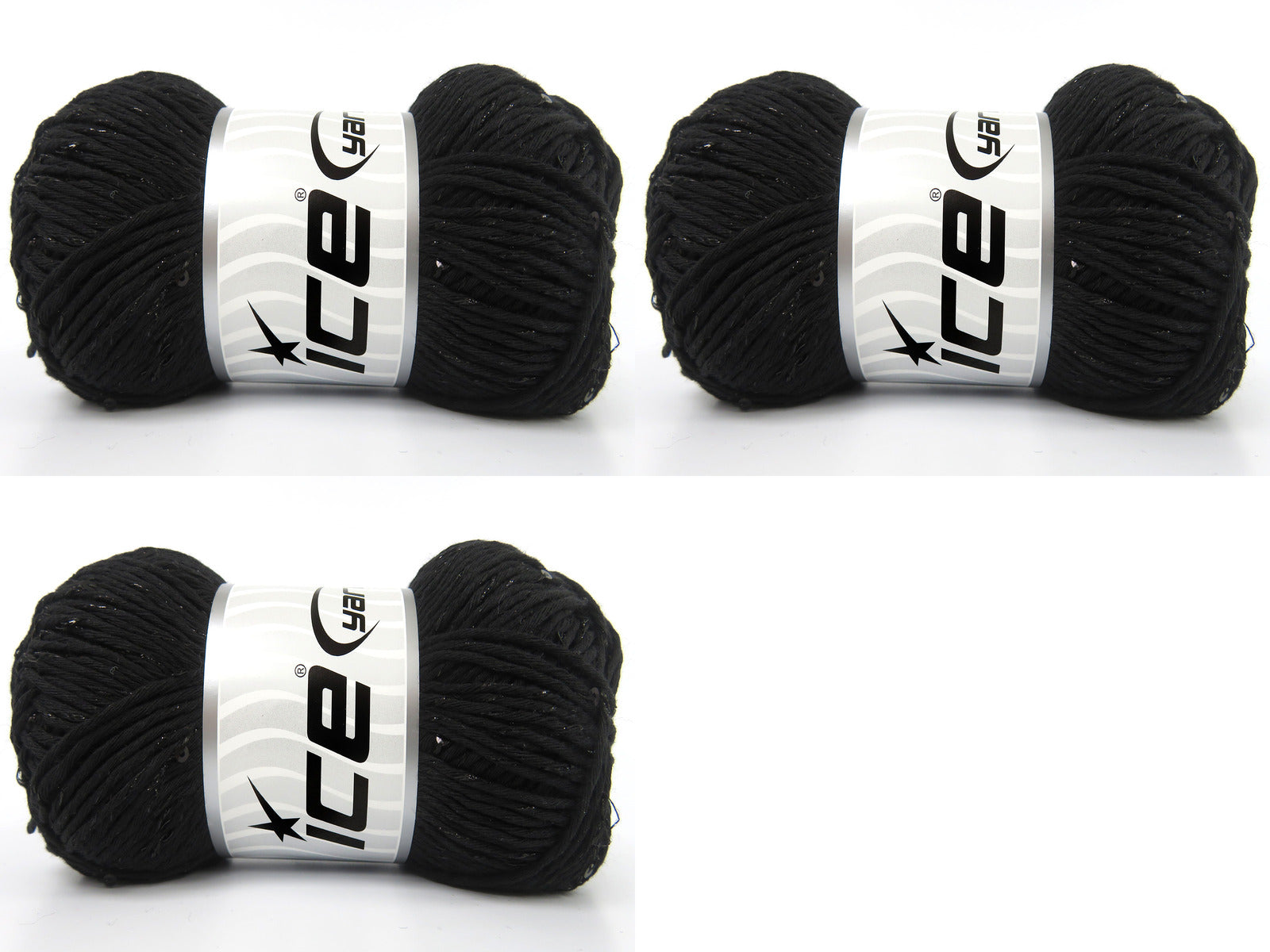 Natural Cotton Paillette Black fnt2-85079