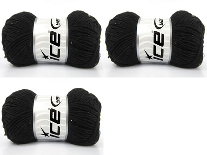 Natural Cotton Paillette Black fnt2-85079