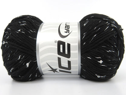 Natural Cotton Paillette Black, Silver fnt2-85080