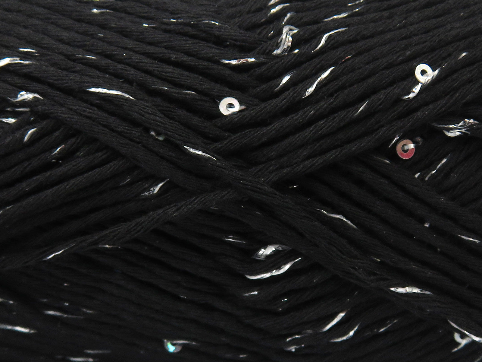 Natural Cotton Paillette Black, Silver fnt2-85080
