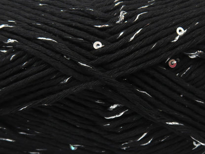 Natural Cotton Paillette Black, Silver fnt2-85080