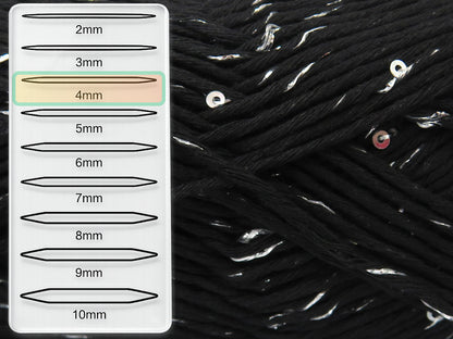 Natural Cotton Paillette Black, Silver fnt2-85080