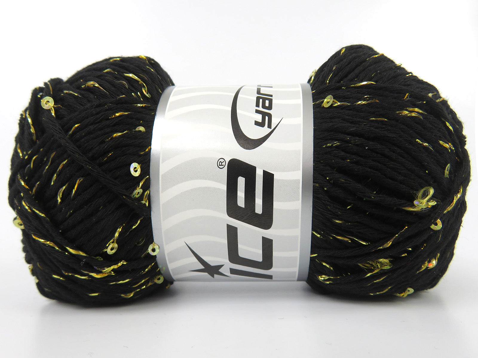 Natural Cotton Paillette Black, Gold fnt2-85081