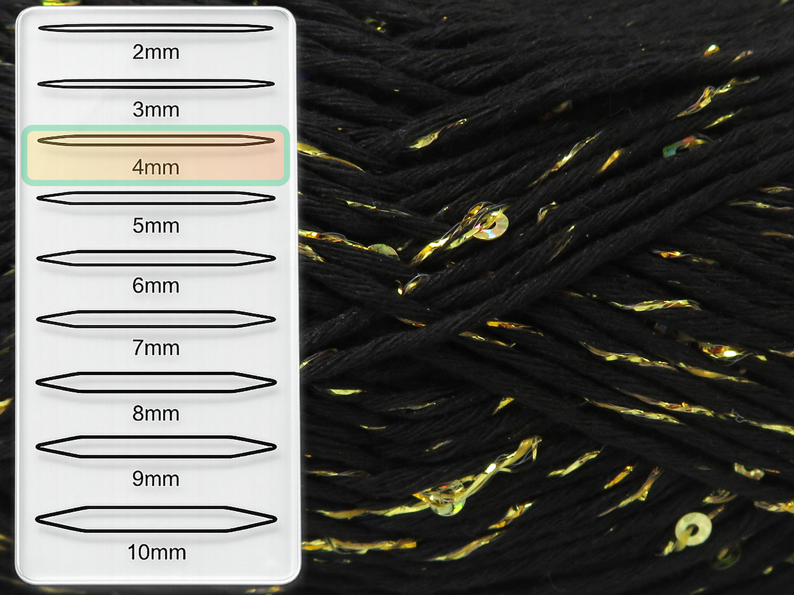 Natural Cotton Paillette Black, Gold fnt2-85081