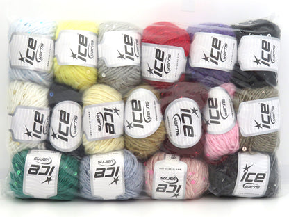 Mixed Lot Multicolor Lana Paillette Yarns fnt2-85140