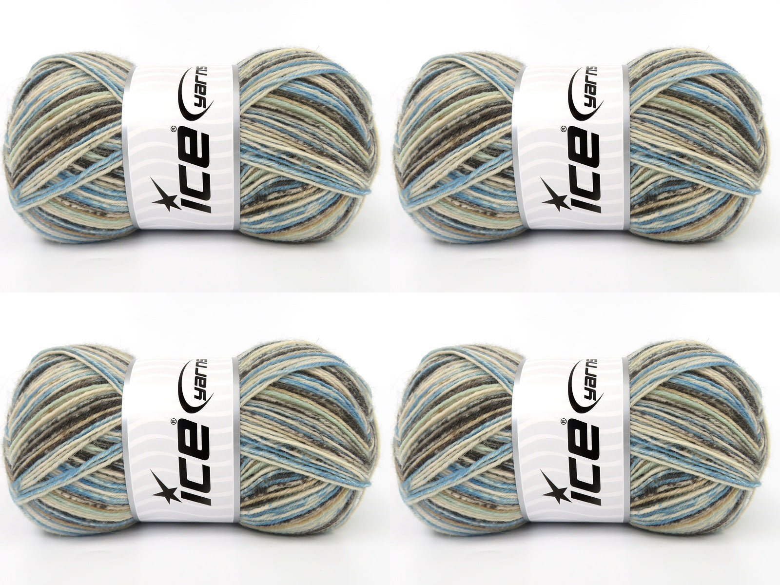 Sock Print Cream, Camel, Brown, Blue, Grey  fnt2-85221