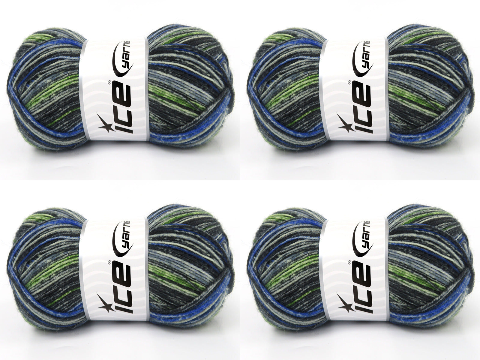 Sock Print Blue Shades, Cream, Green, Black  fnt2-85222