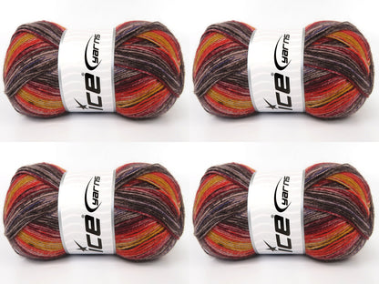 Sock Print Burgundy, Gold, Orange, Brown, Purple  fnt2-85223