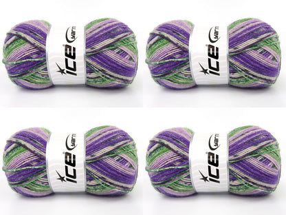 Sock Print Purple Shades, Green Shades, White  fnt2-85226