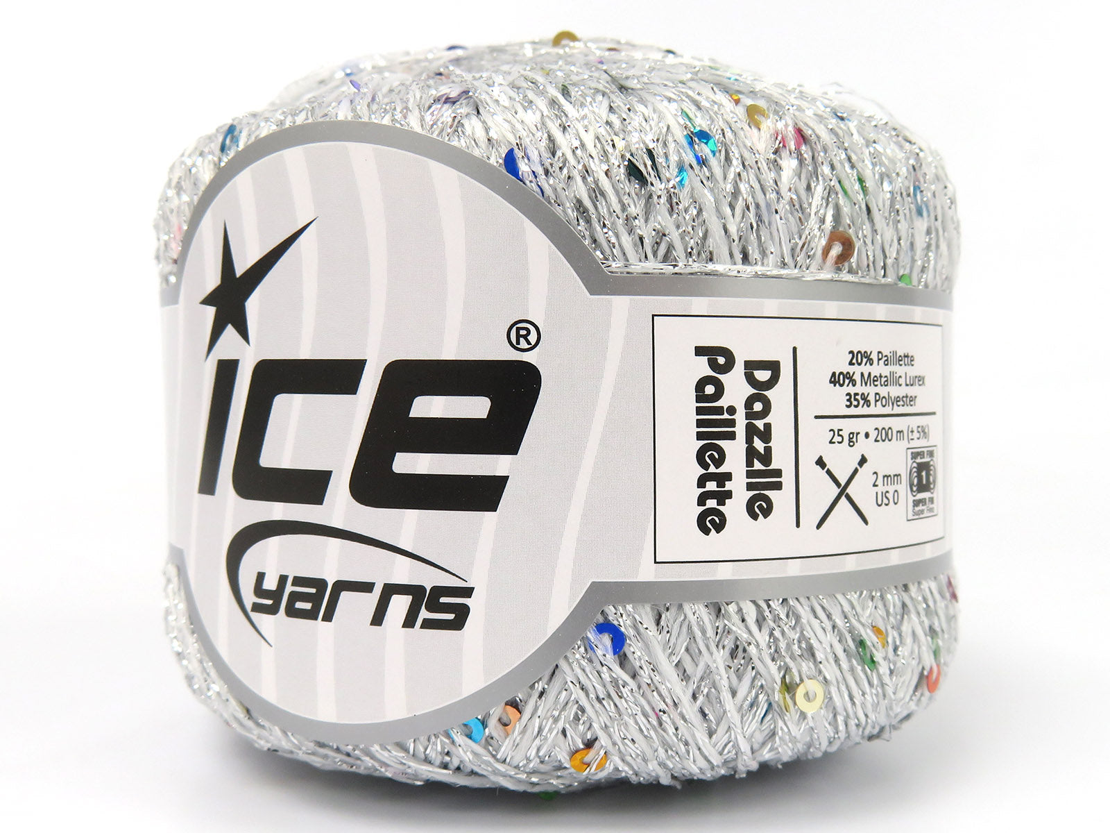 Dazzle Paillette Silver, White fnt2-85276