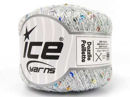 Dazzle Paillette Silver, White fnt2-85276