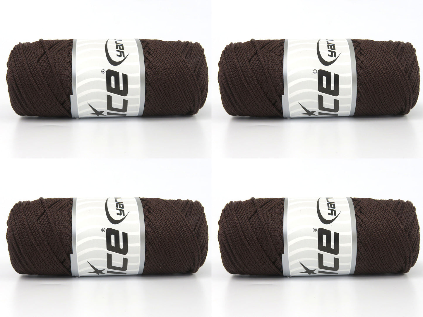 Lot of 4 x 100gr Skeins Ice Yarns MACRAME CORD Hand Knitting Yarn Dark Brown