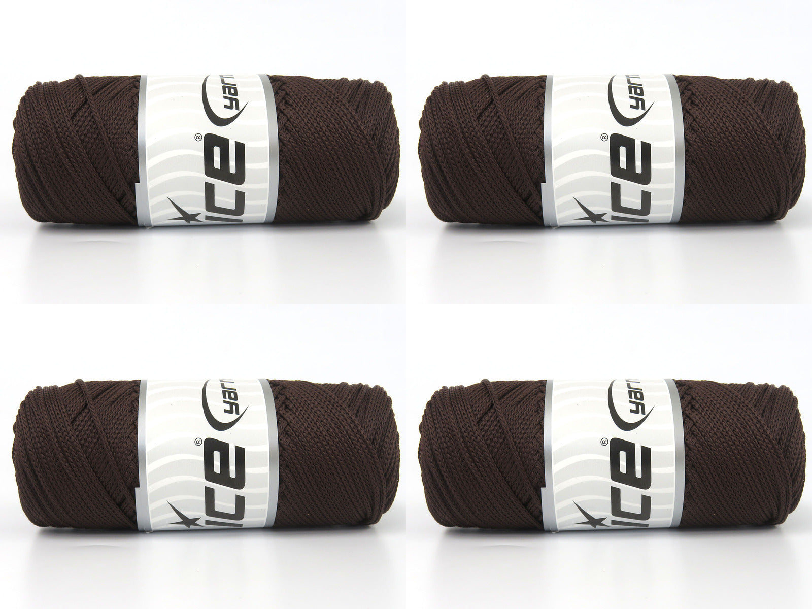 Lot of 4 x 100gr Skeins Ice Yarns MACRAME CORD Hand Knitting Yarn Dark Brown