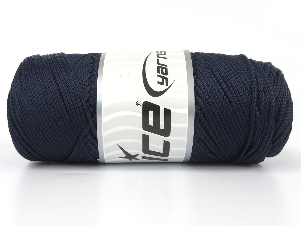 Lot of 4 x 100gr Skeins Ice Yarns MACRAME CORD Hand Knitting Yarn Navy