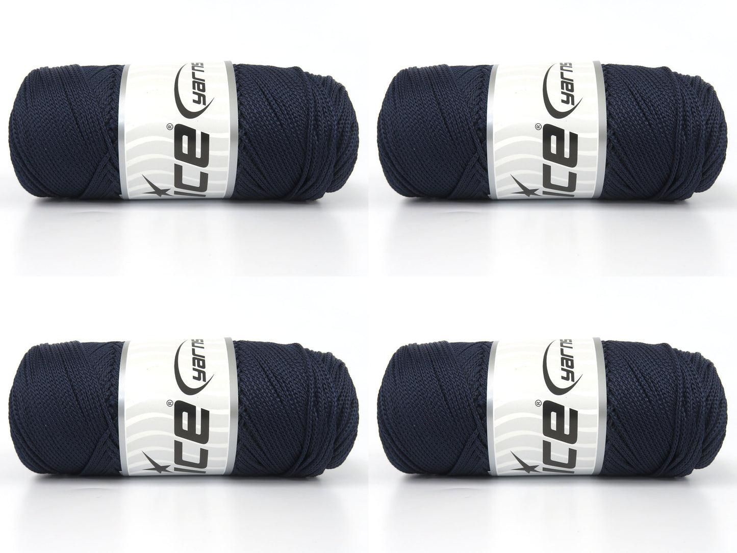 Lot of 4 x 100gr Skeins Ice Yarns MACRAME CORD Hand Knitting Yarn Navy