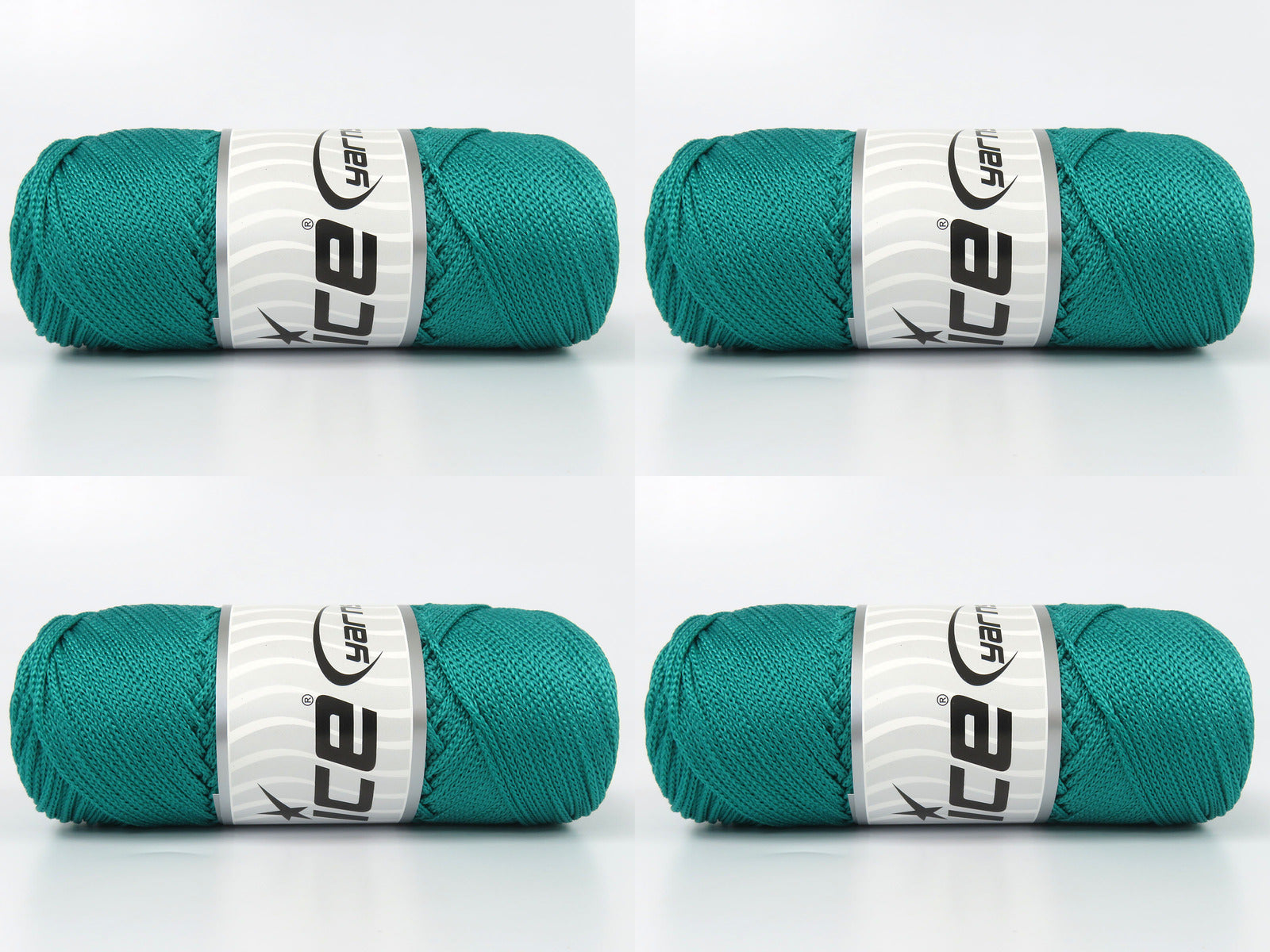 Lot of 4 x 100gr Skeins Ice Yarns MACRAME CORD Yarn Emerald Green
