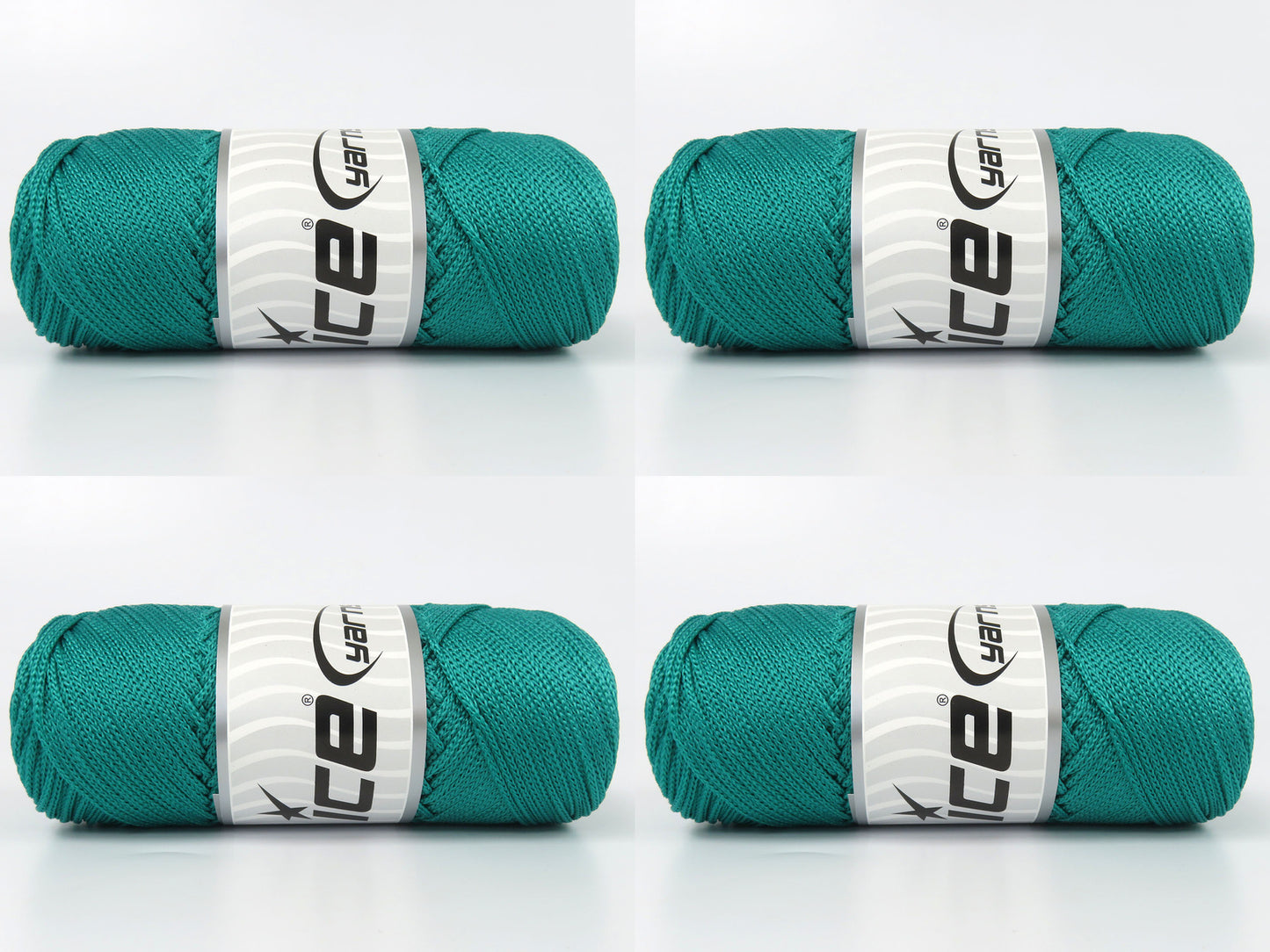 Lot of 4 x 100gr Skeins Ice Yarns MACRAME CORD Yarn Emerald Green