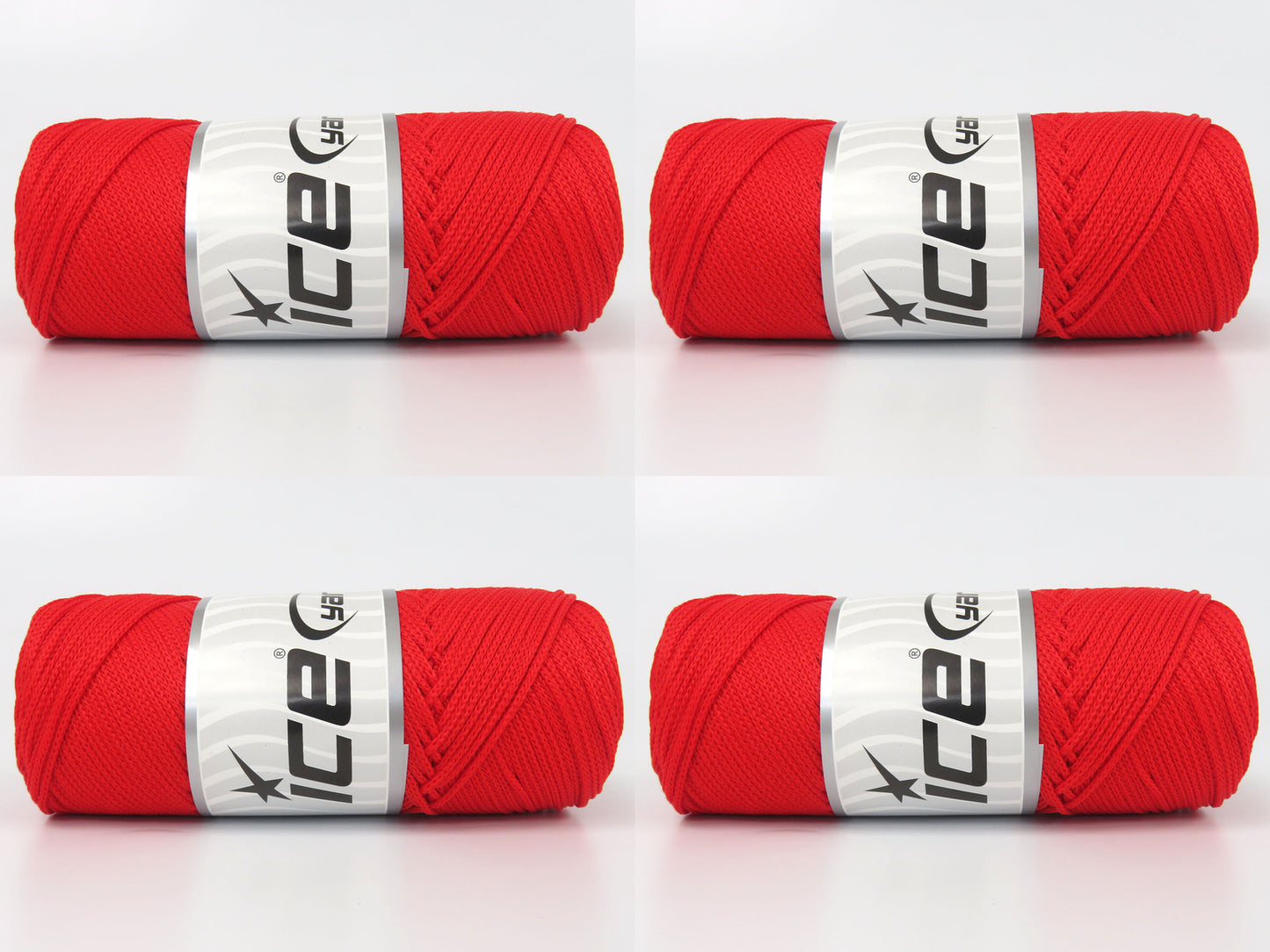 Lot of 4 x 100gr Skeins Ice Yarns MACRAME CORD Hand Knitting Yarn Red