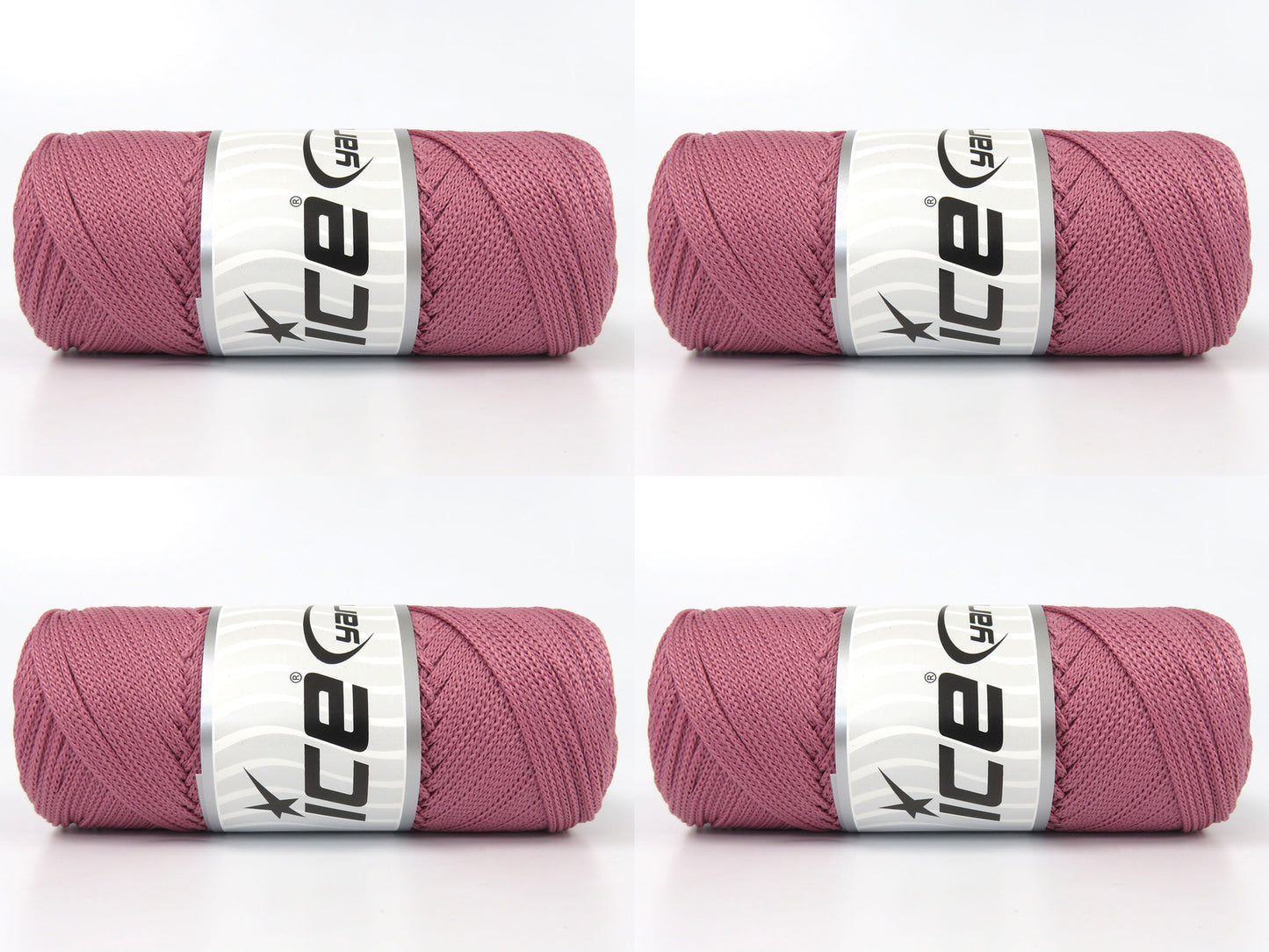 Lot of 4 x 100gr Skeins Ice Yarns MACRAME CORD Hand Knitting Yarn Rose Pink