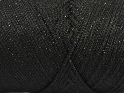 Lot of 2 x 200gr Skeins Ice Yarns MACRAME GLITZ Hand Knitting Yarn Black