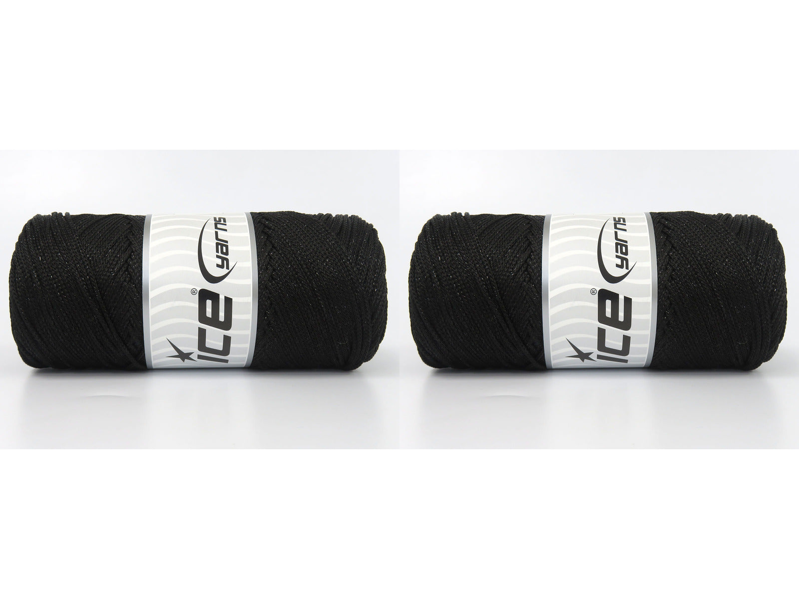 Lot of 2 x 200gr Skeins Ice Yarns MACRAME GLITZ Hand Knitting Yarn Black