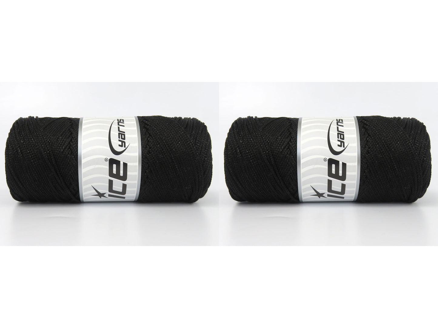 Lot of 2 x 200gr Skeins Ice Yarns MACRAME GLITZ Hand Knitting Yarn Black