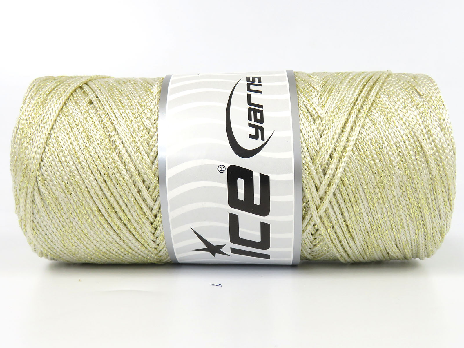Lot of 2 x 200gr Skeins Ice Yarns MACRAME GLITZ Hand Knitting Yarn Cream