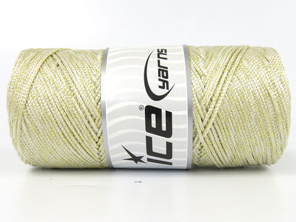Lot of 2 x 200gr Skeins Ice Yarns MACRAME GLITZ Hand Knitting Yarn Cream